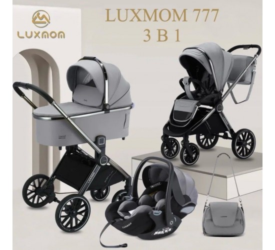 Коляска Luxmom 777 3 в 1 с лежачим автокреслом