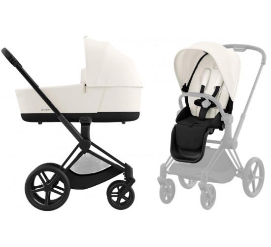Коляска Cybex Priam IV Matt Black 2 в 1 Off White
