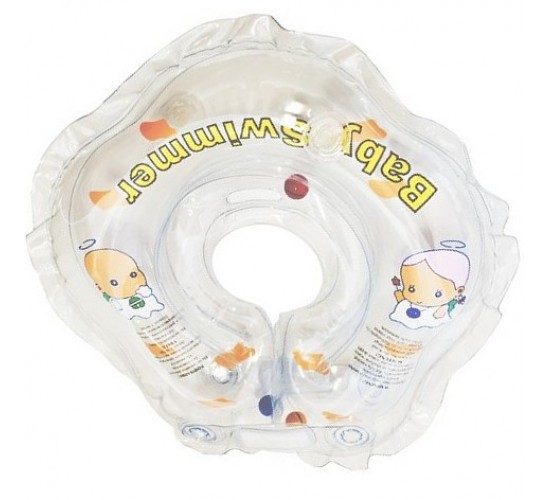 Круг для купания Baby Swimmer прозрачный (полуцвет+внутри погремушка) BS01T-B
