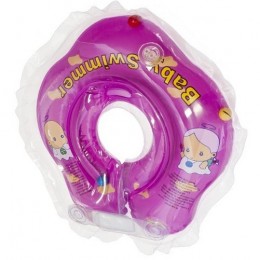 Круг для купания Baby Swimmer фиолетовый (полуцвет+внутри погремушка) BS02F-B